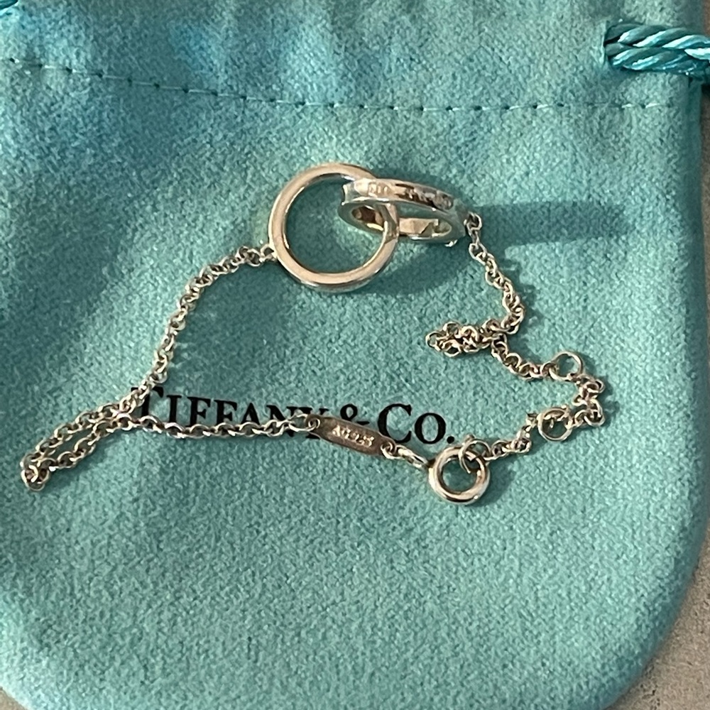 Authentic Tiffany & Co. Interlocking 1837 Chain Bracelet in 925 Sterling Silver